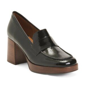 ANGEL ALARCON Made In Spain Patent Leather Heeled Loafers